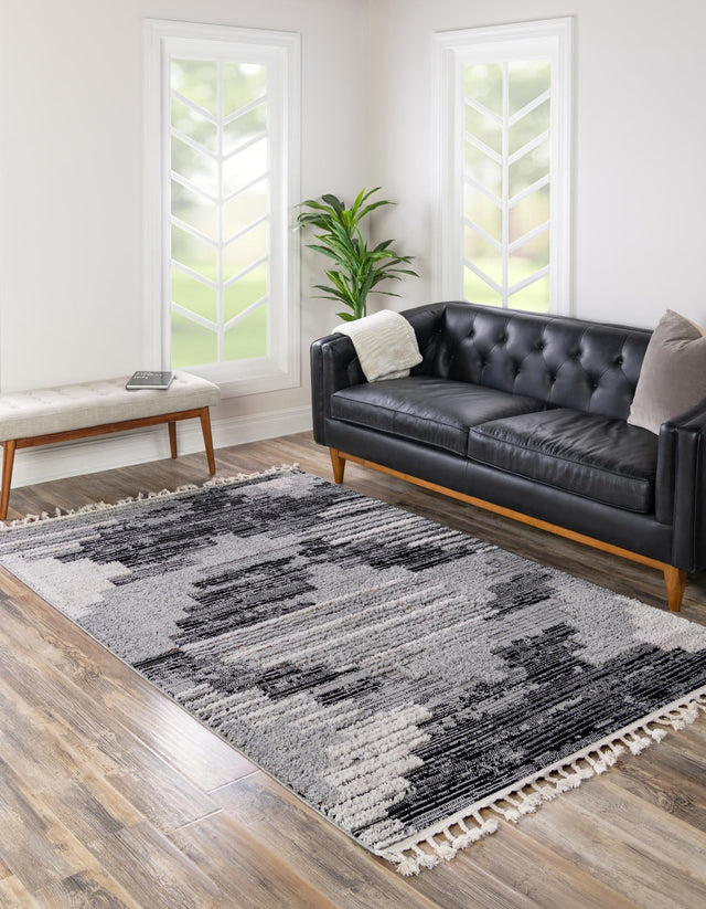 Fossil Gray 6' x 9' Cherokee Rectangle Area Rug 100% Polypropylene With Cotton Backing Modern Geometric Carpet for Home Decor Interior Design Rooms for Sale at Rug Engine