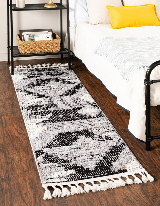 Fossil Gray 2' x 6' Cherokee Runner Area Rug 100% Polypropylene With Cotton Backing Modern Geometric Carpet for Home Decor Interior Design Rooms for Sale at Rug Engine