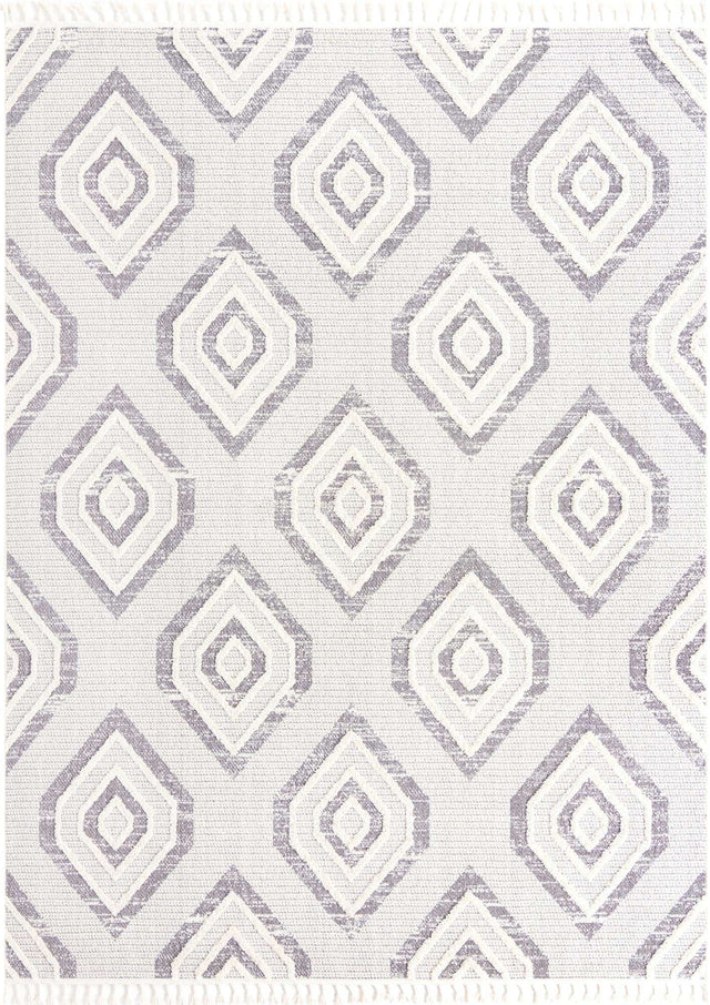 Ivory 9' x 12' Cherokee Rectangle Area Rug 100% Polypropylene With Cotton Backing Modern Geometric Carpet for Home Decor Interior Design Rooms for Sale at Rug Engine