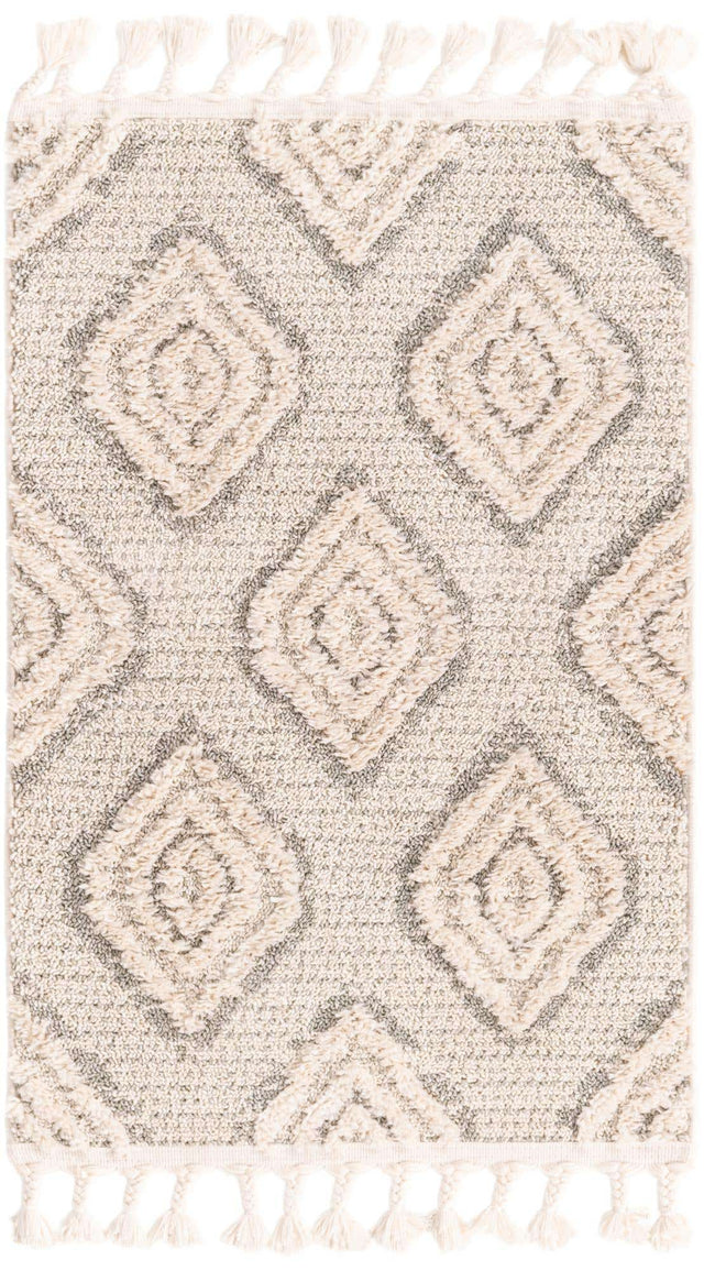 Ivory 2' x 3' 2 Cherokee Rectangle Area Rug 100% Polypropylene With Cotton Backing Modern Geometric Carpet for Home Decor Interior Design Rooms for Sale at Rug Engine