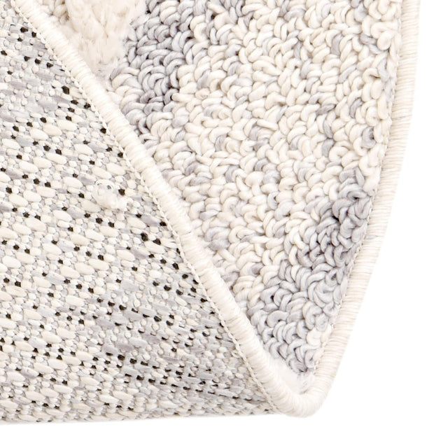Ivory 7' x 7' Cherokee Round Area Rug 100% Polypropylene With Cotton Backing Modern Geometric Carpet for Home Decor Interior Design Rooms for Sale at Rug Engine