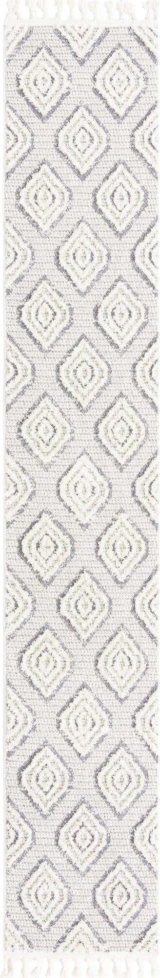 Ivory 2' x 12' Cherokee Runner Area Rug 100% Polypropylene With Cotton Backing Modern Geometric Carpet for Home Decor Interior Design Rooms for Sale at Rug Engine