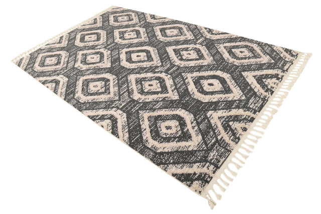 Blue Gray 5' 3 x 8' Cherokee Rectangle Area Rug 100% Polypropylene With Cotton Backing Modern Geometric Carpet for Home Decor Interior Design Rooms for Sale at Rug Engine