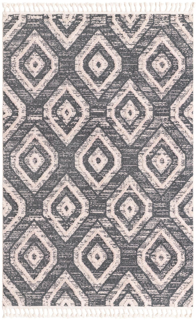 Blue Gray 5' 3 x 8' Cherokee Rectangle Area Rug 100% Polypropylene With Cotton Backing Modern Geometric Carpet for Home Decor Interior Design Rooms for Sale at Rug Engine