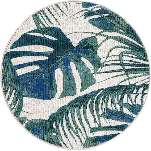 Ivory 3' 3 x 3' 3 Blossom Round Area Rug 100% Polypropylene With Cotton Backing Easy Clean Colorful Blooming Blossoming Flower Floral Plant Carpet for Living Dining Room Office Dorms for Sale at Rug Engine