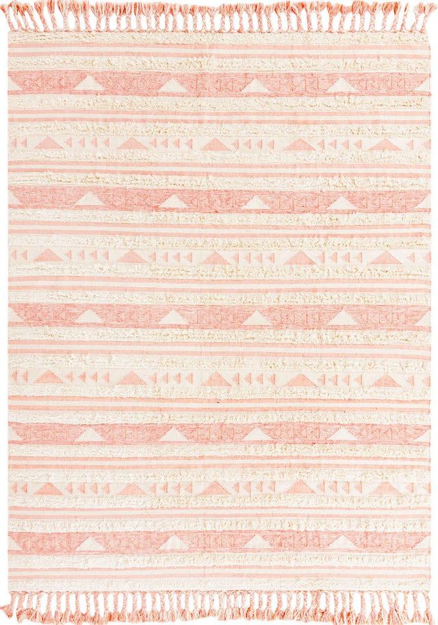 Baby Pink 9' x 12' Mesa Rectangle Area Rug 100% Wool Geometric All Natural Carpet for Living, Dining, Office, Bedrooms, Dorms, Kitchens for Sale at Rug Engine