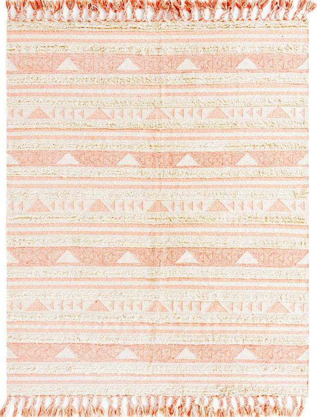Baby Pink 8' x 10' Mesa Rectangle Area Rug 100% Wool Geometric All Natural Carpet for Living, Dining, Office, Bedrooms, Dorms, Kitchens for Sale at Rug Engine