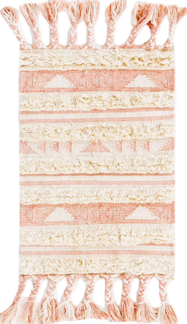 Baby Pink 2' x 3' 1 Mesa Rectangle Area Rug 100% Wool Geometric All Natural Carpet for Living, Dining, Office, Bedrooms, Dorms, Kitchens for Sale at Rug Engine