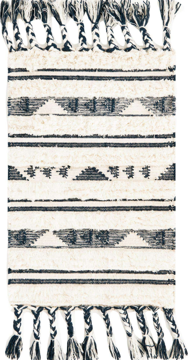 Navy Blue 2' x 3' 1 Mesa Rectangle Area Rug 100% Wool Geometric All Natural Carpet for Living, Dining, Office, Bedrooms, Dorms, Kitchens for Sale at Rug Engine