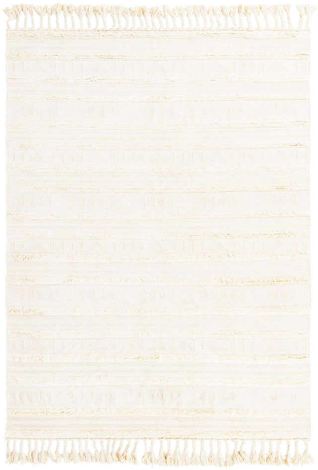 Ivory 8' x 11' Mesa Rectangle Area Rug 100% Wool Geometric All Natural Carpet for Living, Dining, Office, Bedrooms, Dorms, Kitchens for Sale at Rug Engine
