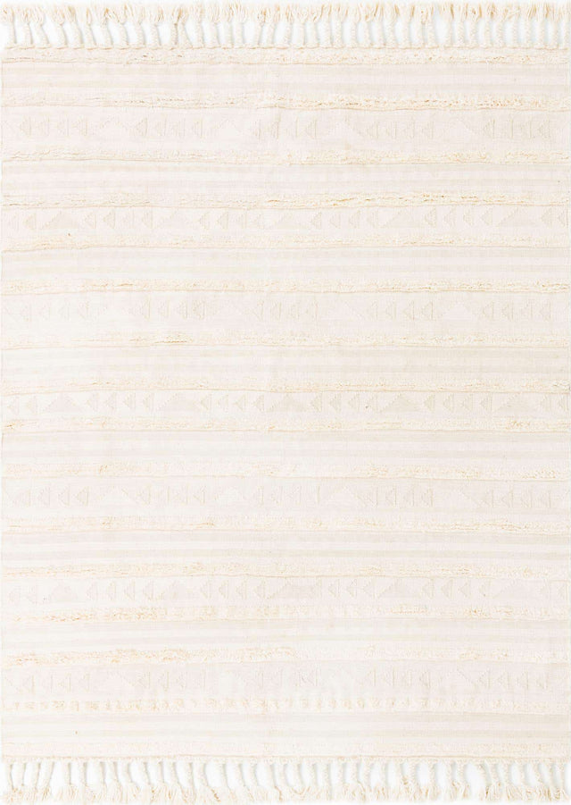 Ivory 8' x 10' Mesa Rectangle Area Rug 100% Wool Geometric All Natural Carpet for Living, Dining, Office, Bedrooms, Dorms, Kitchens for Sale at Rug Engine