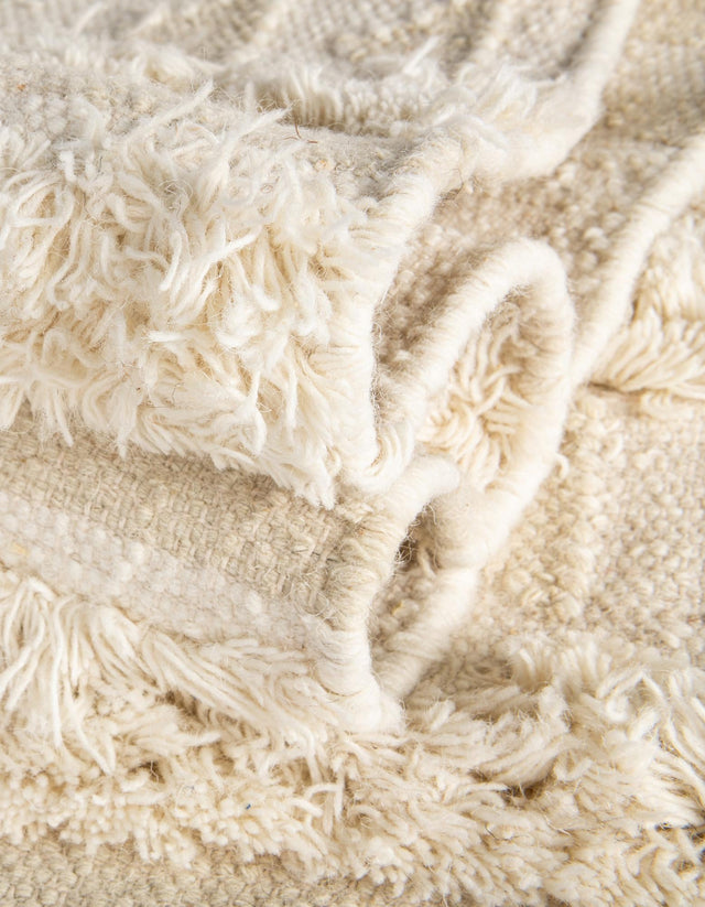 Ivory 8' x 11' Mesa Rectangle Area Rug 100% Wool Geometric All Natural Carpet for Living, Dining, Office, Bedrooms, Dorms, Kitchens for Sale at Rug Engine