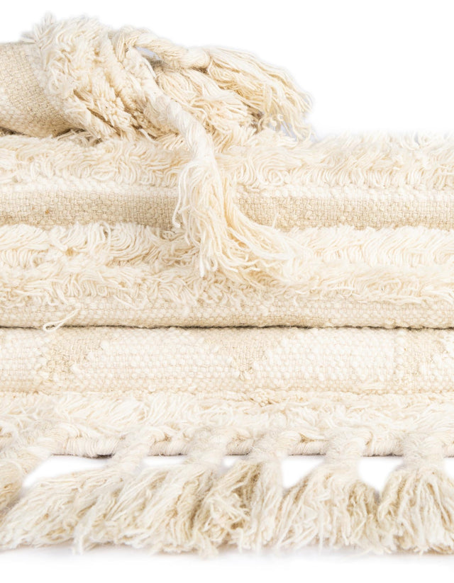 Ivory 8' x 11' Mesa Rectangle Area Rug 100% Wool Geometric All Natural Carpet for Living, Dining, Office, Bedrooms, Dorms, Kitchens for Sale at Rug Engine