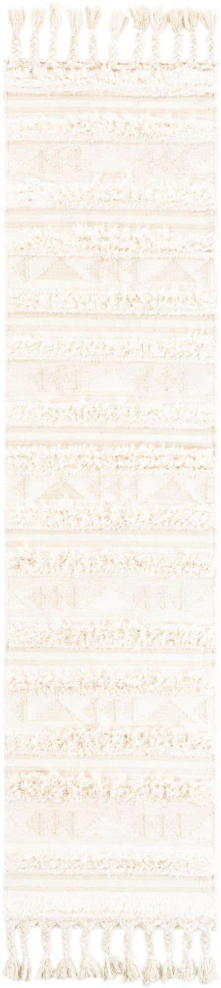 Ivory 2' 2 x 8' 2 Mesa Runner Area Rug 100% Wool Geometric All Natural Carpet for Living, Dining, Office, Bedrooms, Dorms, Kitchens for Sale at Rug Engine