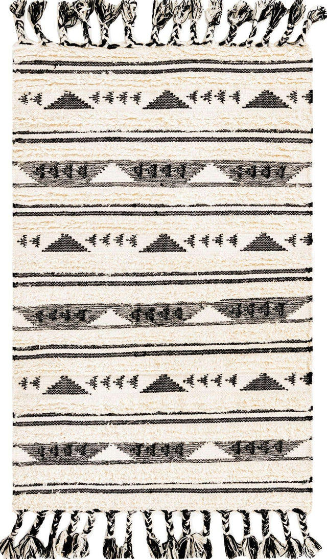 Charcoal 4' 1 x 6' 1 Mesa Rectangle Area Rug 100% Wool Geometric All Natural Carpet for Living, Dining, Office, Bedrooms, Dorms, Kitchens for Sale at Rug Engine