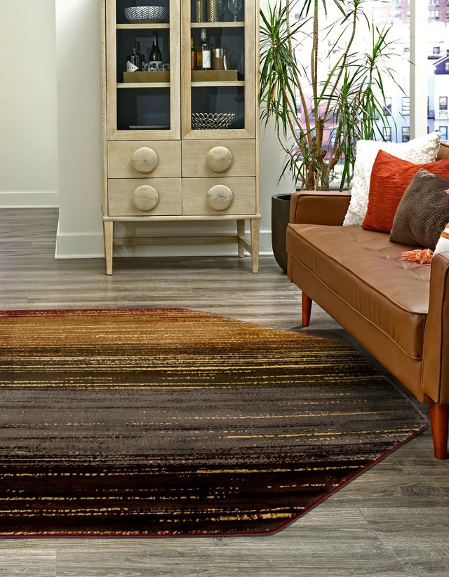 Beige 7' 1 x 7' 1 Barista Octagon Area Rug 100% Polypropylene Abstract Modern Geometric Carpet for Living Room Dining Office Dorm Room Decor for Sale at Rug Engine