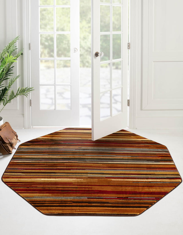 Beige 7' 1 x 7' 1 Barista Octagon Area Rug 100% Polypropylene Abstract Modern Geometric Carpet for Living Room Dining Office Dorm Room Decor for Sale at Rug Engine