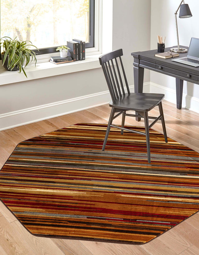 Beige 7' 1 x 7' 1 Barista Octagon Area Rug 100% Polypropylene Abstract Modern Geometric Carpet for Living Room Dining Office Dorm Room Decor for Sale at Rug Engine