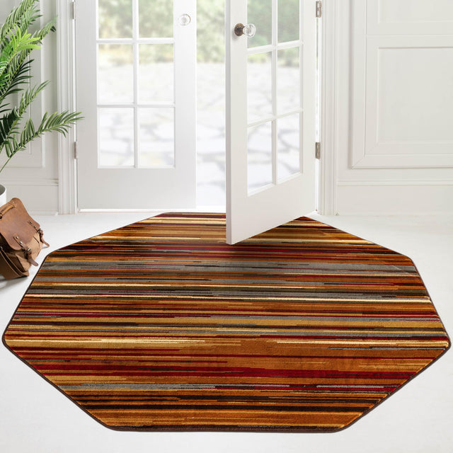 Beige 7' 1 x 7' 1 Barista Octagon Area Rug 100% Polypropylene Abstract Modern Geometric Carpet for Living Room Dining Office Dorm Room Decor for Sale at Rug Engine