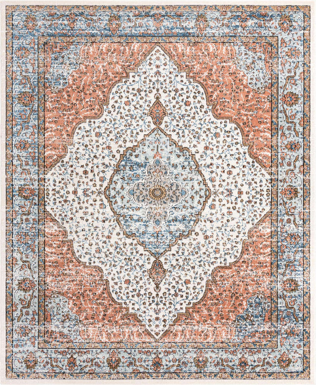 Ivory 7' 10 x 10' Nyla Rectangle Area Rug 100% Polypropylene Traditional Classic Carpet for Living Room, Kitchen, Bedroom, Dining, Office for Sale at Rug Engine