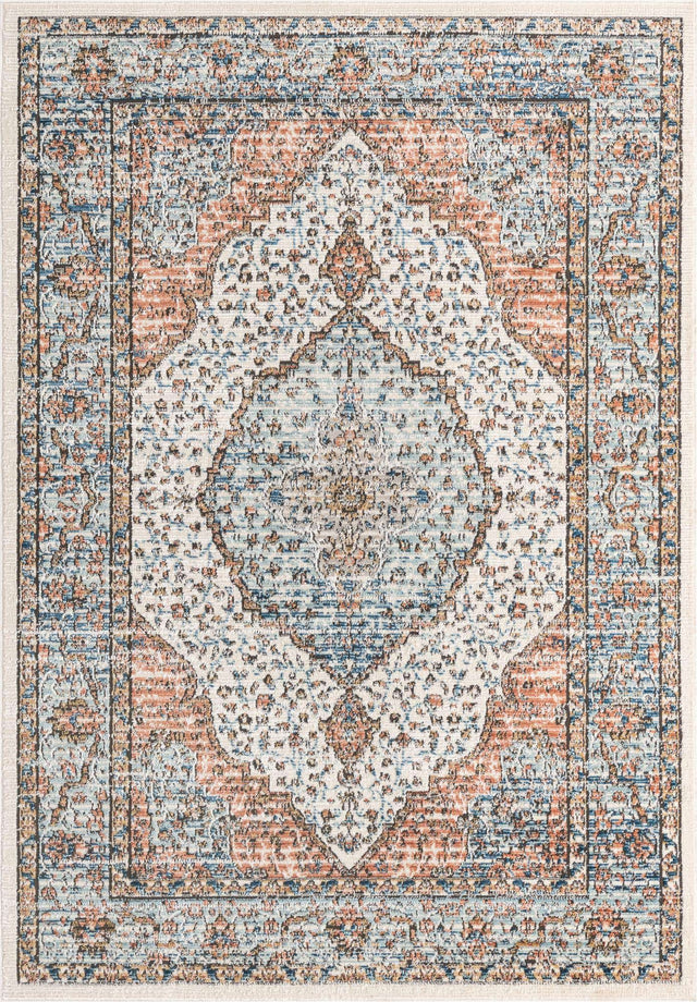 Ivory 5' 3 x 8' Nyla Rectangle Area Rug 100% Polypropylene Traditional Classic Carpet for Living Room, Kitchen, Bedroom, Dining, Office for Sale at Rug Engine