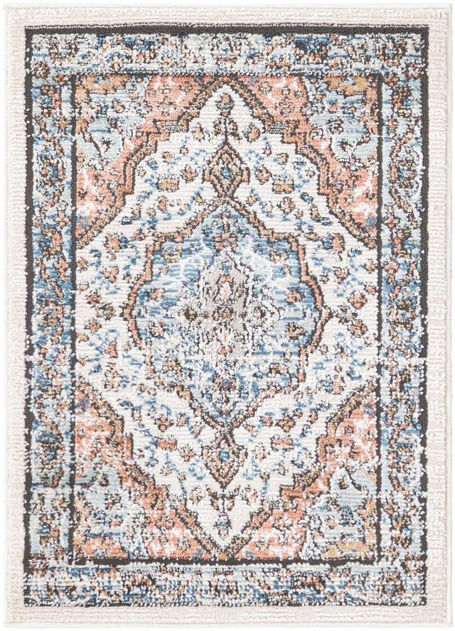 Ivory 2' x 3' Nyla Rectangle Area Rug 100% Polypropylene Traditional Classic Carpet for Living Room, Kitchen, Bedroom, Dining, Office for Sale at Rug Engine