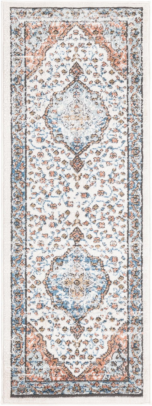 Ivory 2' x 6' Nyla Runner Area Rug 100% Polypropylene Traditional Classic Carpet for Living Room, Kitchen, Bedroom, Dining, Office for Sale at Rug Engine