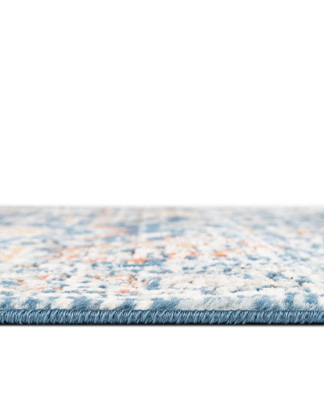 Blue 3' 3 x 3' 3 Nyla Round Area Rug 100% Polypropylene Traditional Classic Carpet for Living Room, Kitchen, Bedroom, Dining, Office for Sale at Rug Engine