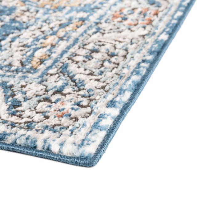 Blue 7' x 7' Nyla Octagon Area Rug 100% Polypropylene Traditional Classic Carpet for Living Room, Kitchen, Bedroom, Dining, Office for Sale at Rug Engine