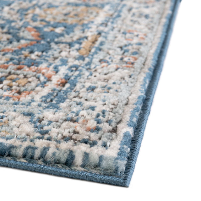 Blue 2' x 8' Nyla Runner Area Rug 100% Polypropylene Traditional Classic Carpet for Living Room, Kitchen, Bedroom, Dining, Office for Sale at Rug Engine