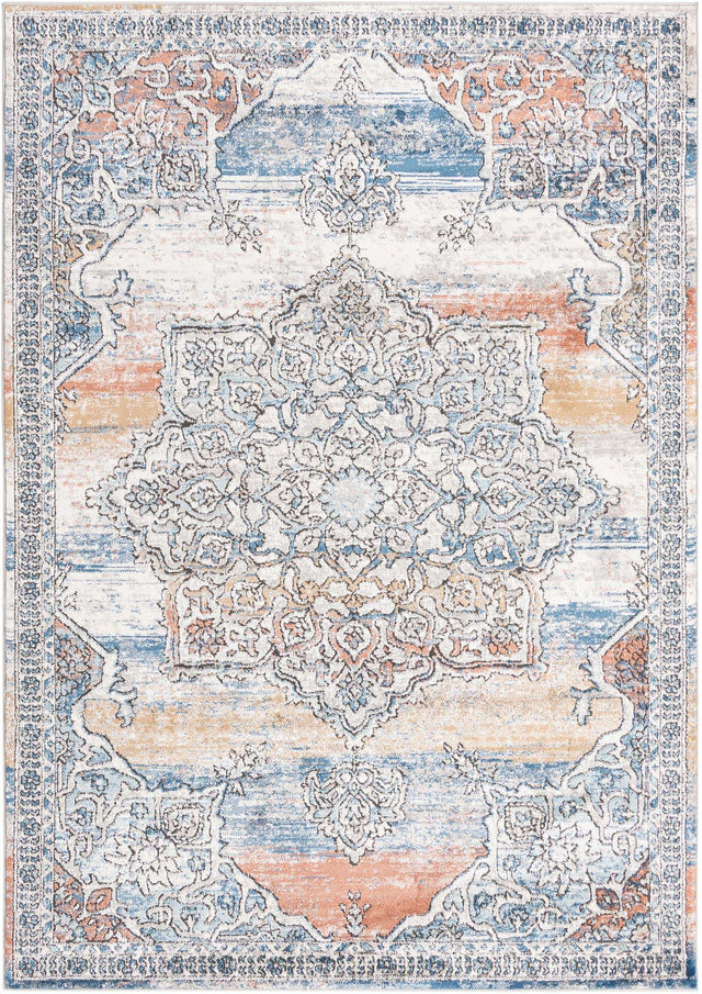 Multicolor 6' x 9' Nyla Rectangle Area Rug 100% Polypropylene Traditional Classic Carpet for Living Room, Kitchen, Bedroom, Dining, Office for Sale at Rug Engine