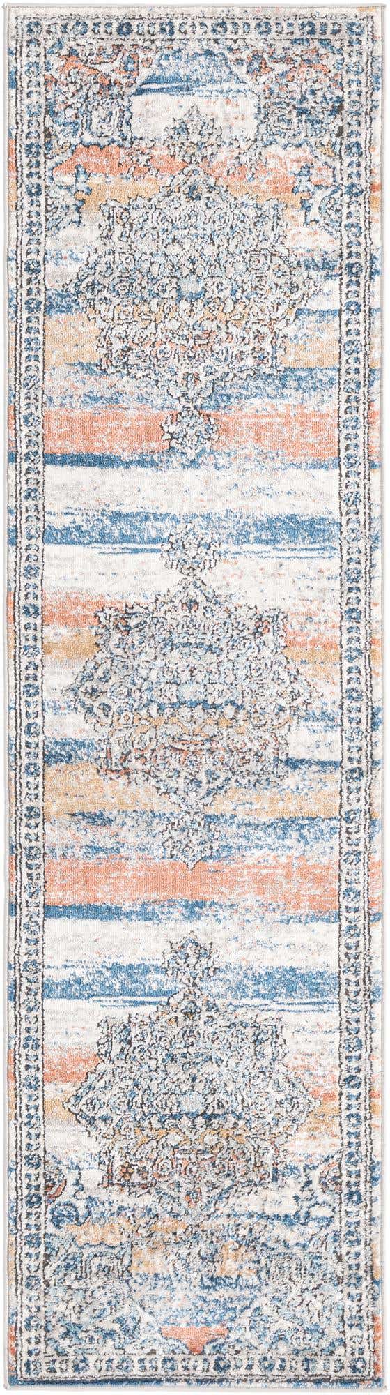 Multicolor 2' x 8' Nyla Runner Area Rug 100% Polypropylene Traditional Classic Carpet for Living Room, Kitchen, Bedroom, Dining, Office for Sale at Rug Engine