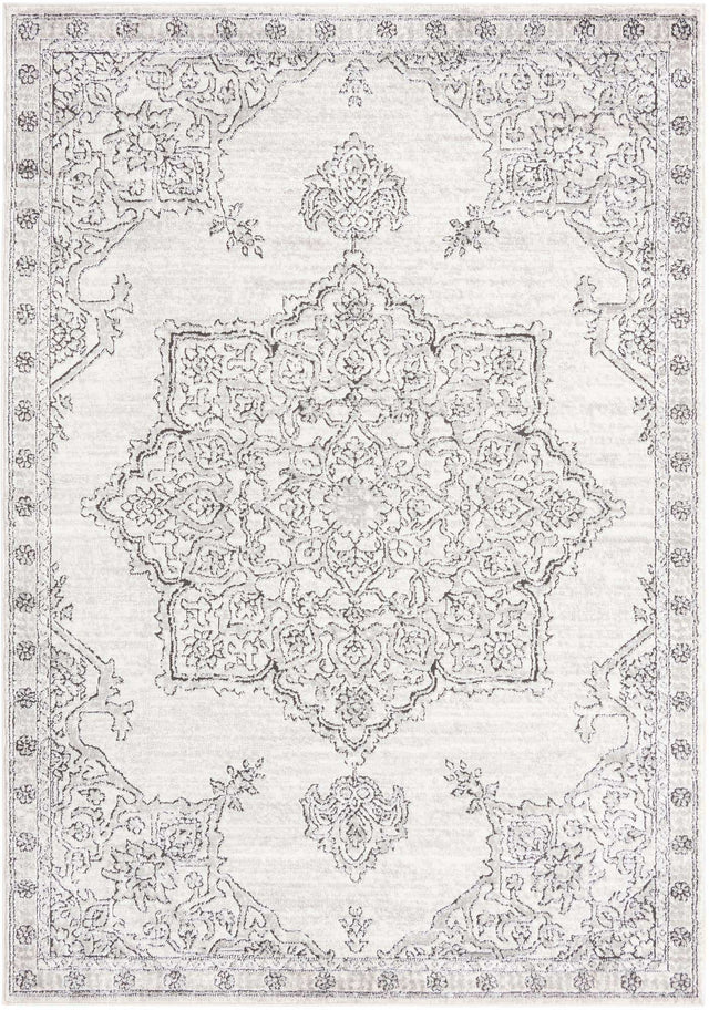 Ivory 6' x 9' Nyla Rectangle Area Rug 100% Polypropylene Traditional Classic Carpet for Living Room, Kitchen, Bedroom, Dining, Office for Sale at Rug Engine