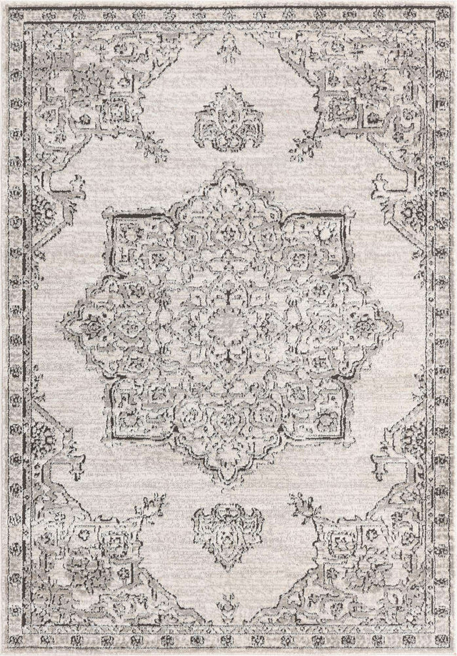 Ivory 5' 3 x 8' Nyla Rectangle Area Rug 100% Polypropylene Traditional Classic Carpet for Living Room, Kitchen, Bedroom, Dining, Office for Sale at Rug Engine