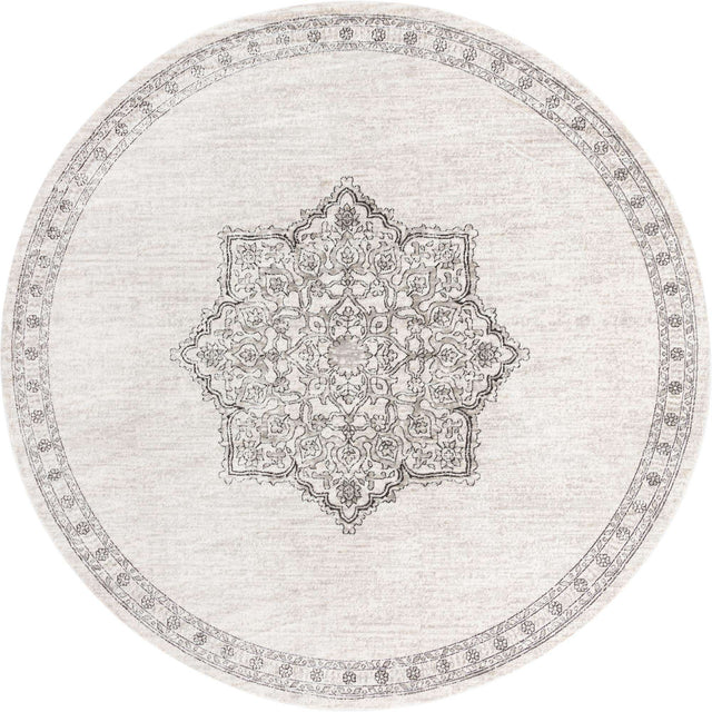 Ivory 12' x 12' Nyla Round Area Rug 100% Polypropylene Traditional Classic Carpet for Living Room, Kitchen, Bedroom, Dining, Office for Sale at Rug Engine