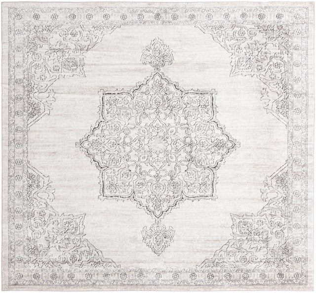 Ivory 10' x 10' Nyla Square Area Rug 100% Polypropylene Traditional Classic Carpet for Living Room, Kitchen, Bedroom, Dining, Office for Sale at Rug Engine
