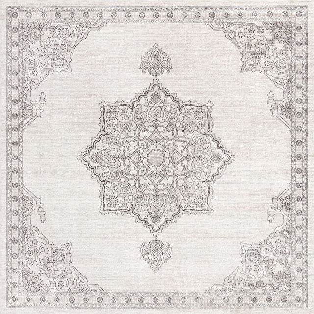 Ivory 11' 10 x 11' 10 Nyla Square Area Rug 100% Polypropylene Traditional Classic Carpet for Living Room, Kitchen, Bedroom, Dining, Office for Sale at Rug Engine