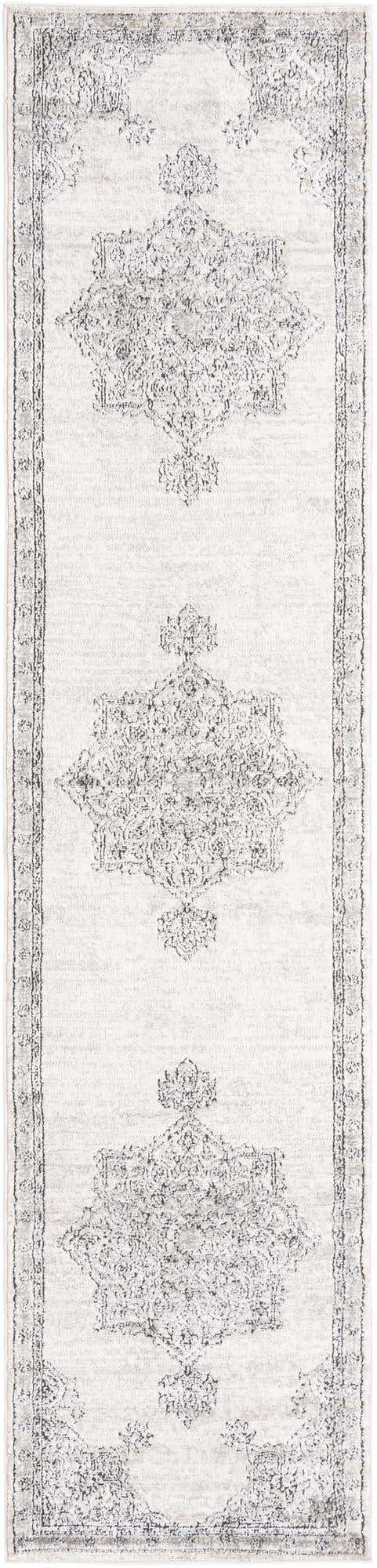 Ivory 2' 7 x 12' Nyla Runner Area Rug 100% Polypropylene Traditional Classic Carpet for Living Room, Kitchen, Bedroom, Dining, Office for Sale at Rug Engine
