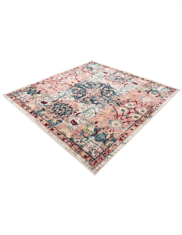 Pink 8' x 8' Sumter Square Area Rug Contemporary Durable Easy Clean Carpet for Bedrooms, Living Areas, Dining, Office, Dorms for Sale at Rug Engine