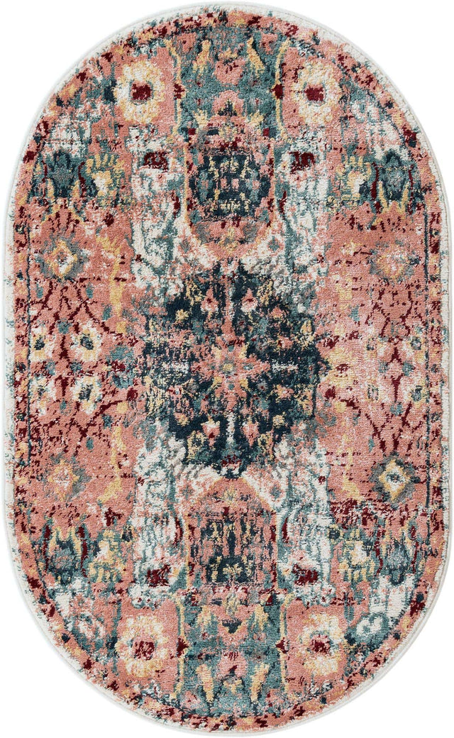 Pink 3' 3 x 5' 3 Sumter Oval Area Rug Contemporary Durable Easy Clean Carpet for Bedrooms, Living Areas, Dining, Office, Dorms for Sale at Rug Engine