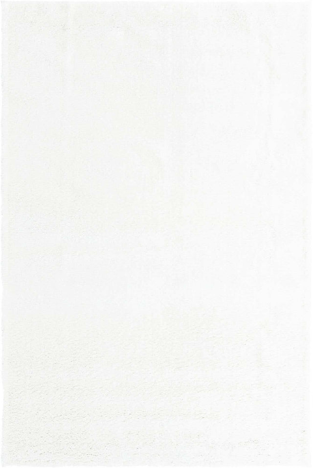 Snow White 6' 1 x 9' Solo Rectangle Area Rug Thick Soft Touch Fluffy & Plush Shaggy Pile Durable Minimalist Carpet for Classic Interior Design for Sale at Rug Engine