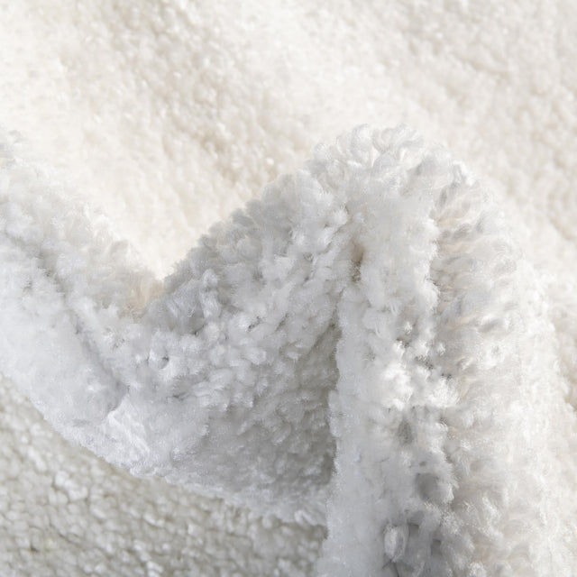 Snow White 5' 3 x 5' 3 Solo Square Area Rug Thick Soft Touch Fluffy & Plush Shaggy Pile