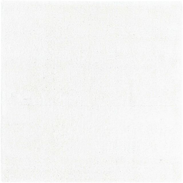 Snow White 5' 3 x 5' 3 Solo Square Area Rug Thick Soft Touch Fluffy & Plush Shaggy Pile