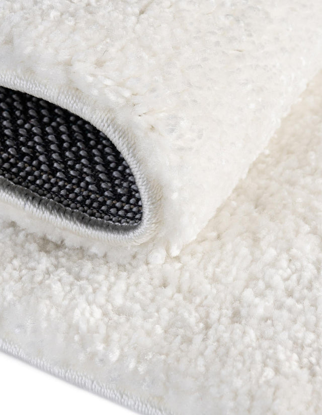 Snow White 3' 3 x 5' 3 Solo Oval Area Rug Thick Soft Touch Fluffy & Plush Shaggy Pile Durable Minimalist Carpet for Classic Interior Design for Sale at Rug Engine