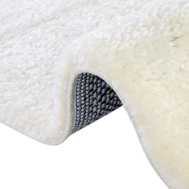 Snow White 5' x 5' Solo Octagon Area Rug Thick Soft Touch Fluffy & Plush Shaggy Pile