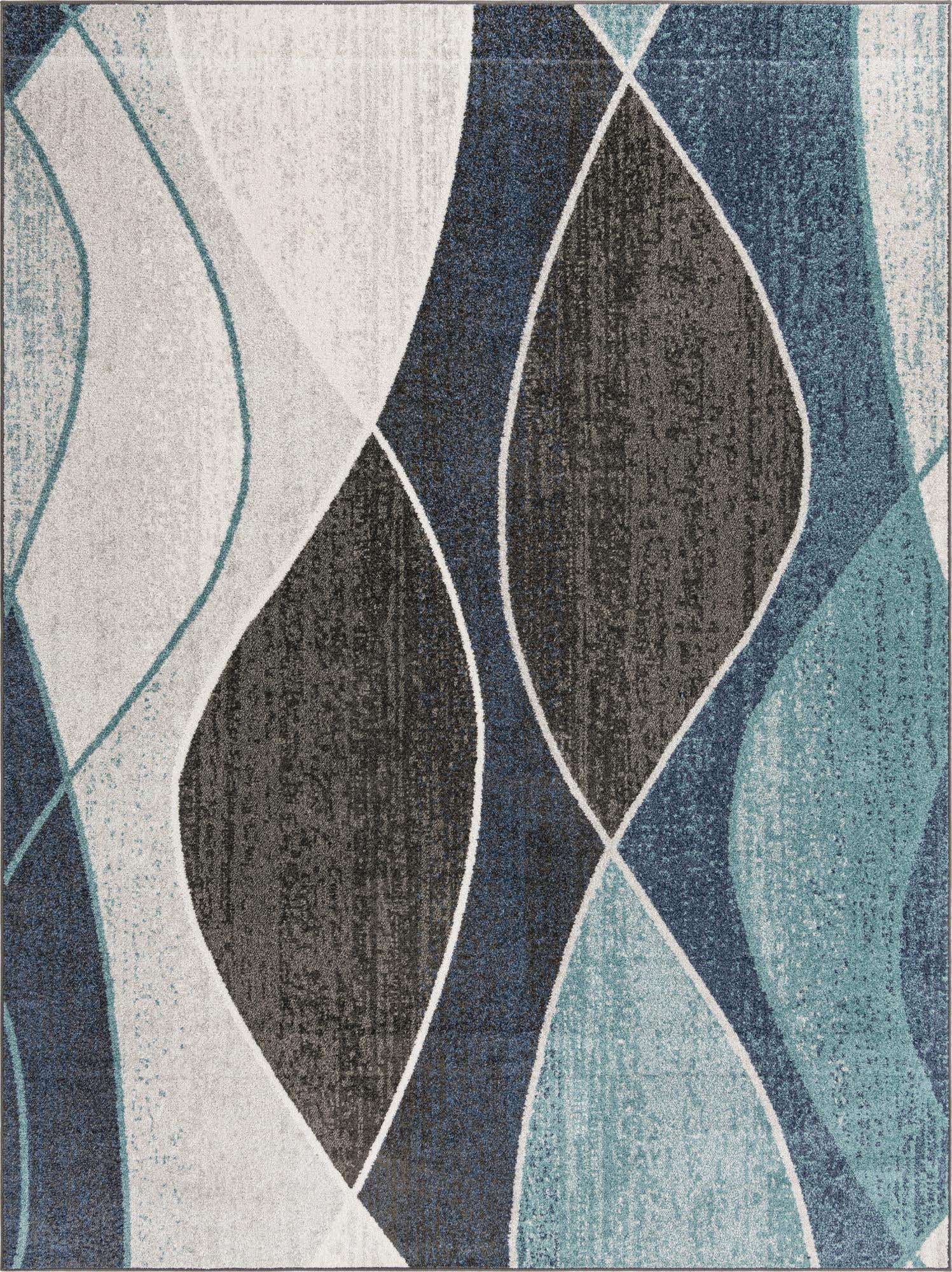 Blue Gray 9' x 12' Autumn Rectangle Area Rug 100% Polypropylene Durable Jute Backing Living Dining Room Bedroom Office Modern Decor Carpet for Sale at Rug Engine
