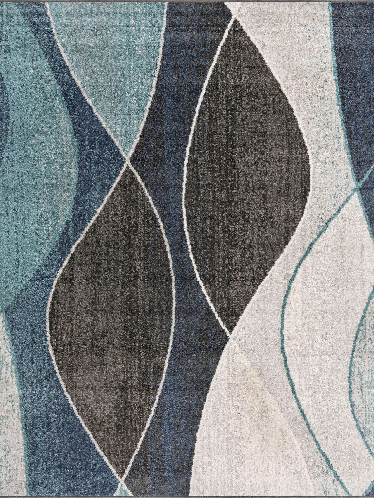 Blue Gray 7' 10 x 10' Autumn Rectangle Area Rug 100% Polypropylene Durable Jute Backing Living Dining Room Bedroom Office Modern Decor Carpet for Sale at Rug Engine