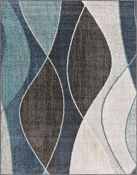 Blue Gray 7' 10 x 10' Autumn Rectangle Area Rug 100% Polypropylene Durable Jute Backing Living Dining Room Bedroom Office Modern Decor Carpet for Sale at Rug Engine