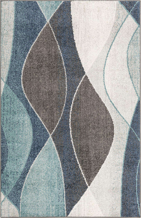 Blue Gray 5' 3 x 8' Autumn Rectangle Area Rug 100% Polypropylene Durable Jute Backing Living Dining Room Bedroom Office Modern Decor Carpet for Sale at Rug Engine