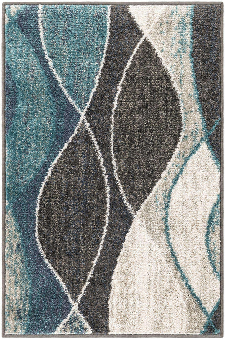 Blue Gray 2' x 3' 1 Autumn Rectangle Area Rug 100% Polypropylene Durable Jute Backing Living Dining Room Bedroom Office Modern Decor Carpet for Sale at Rug Engine